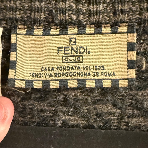 Fendi FF Gray and Black Cardigan , Size XL - Picture 4 of 6